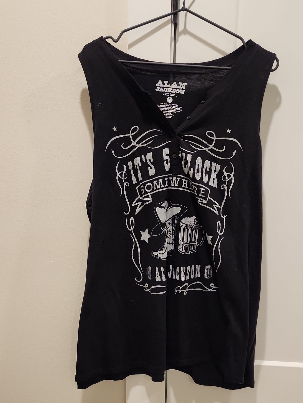 JACKSON Black Tee with White Alan Jackson Print